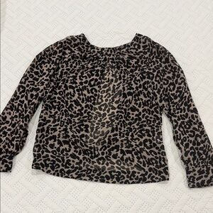 Lola Black and Tan Leopard Print Blouse